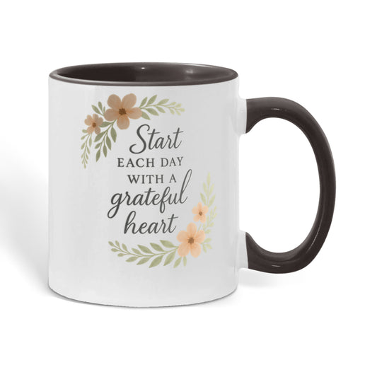 Inspirational Mug 15 oz - Start With A Grateful Heart