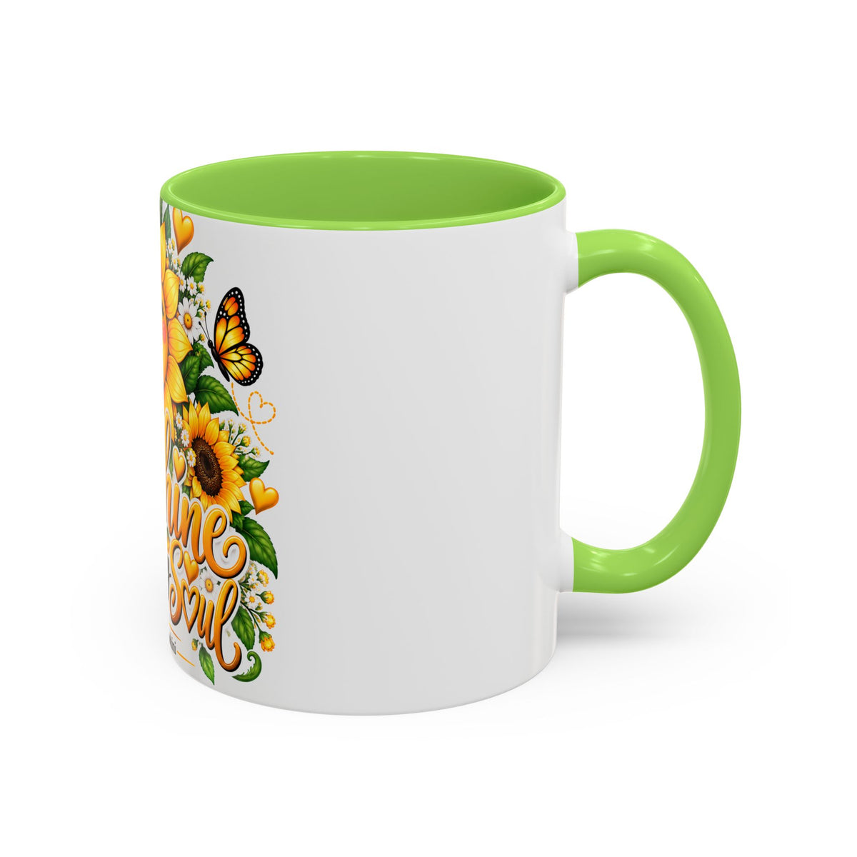 Sunshine Suits My Soul Mug — Sunflower & Butterfly Ceramic Coffee Cup (11oz/15oz)