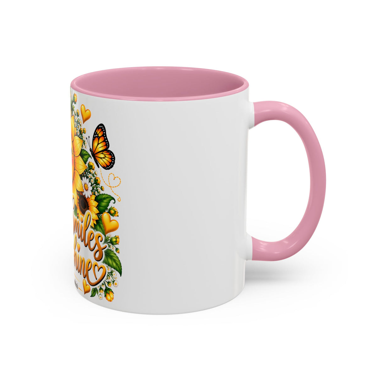 Sunflower Smiles Mug — “Scatter Smiles & Sunshine” Ceramic Coffee Cup