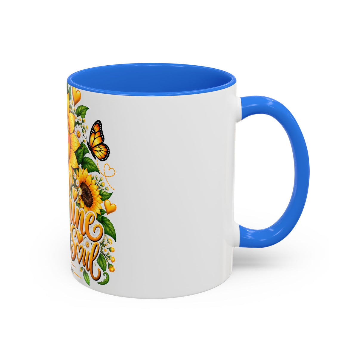 Sunshine Suits My Soul Mug — Sunflower & Butterfly Ceramic Coffee Cup (11oz/15oz)