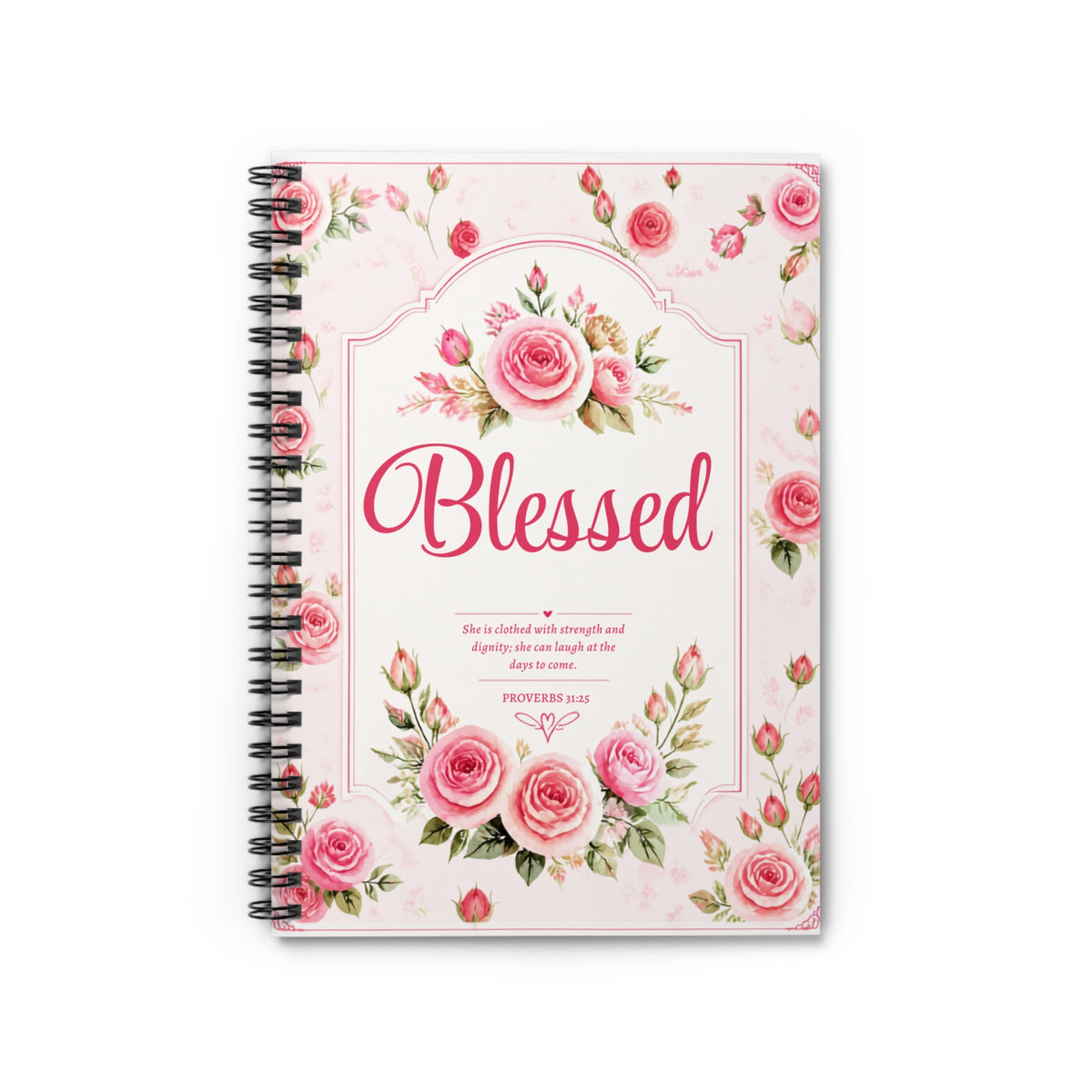 "Blessed" Lined Prayer Journal – Spiral-Bound Scripture & Quiet Time Notebook
