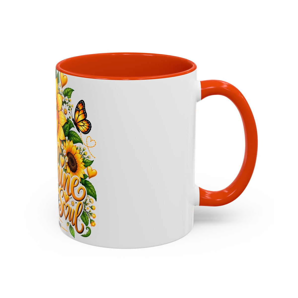 Sunshine Suits My Soul Mug — Sunflower & Butterfly Ceramic Coffee Cup (11oz/15oz)