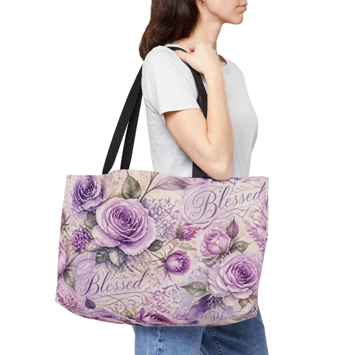 Blessed Lavender Rose Weekender Tote
