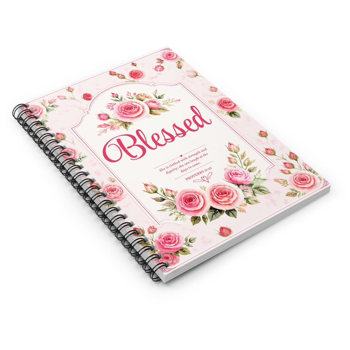 "Blessed" Lined Prayer Journal – Spiral-Bound Scripture & Quiet Time Notebook