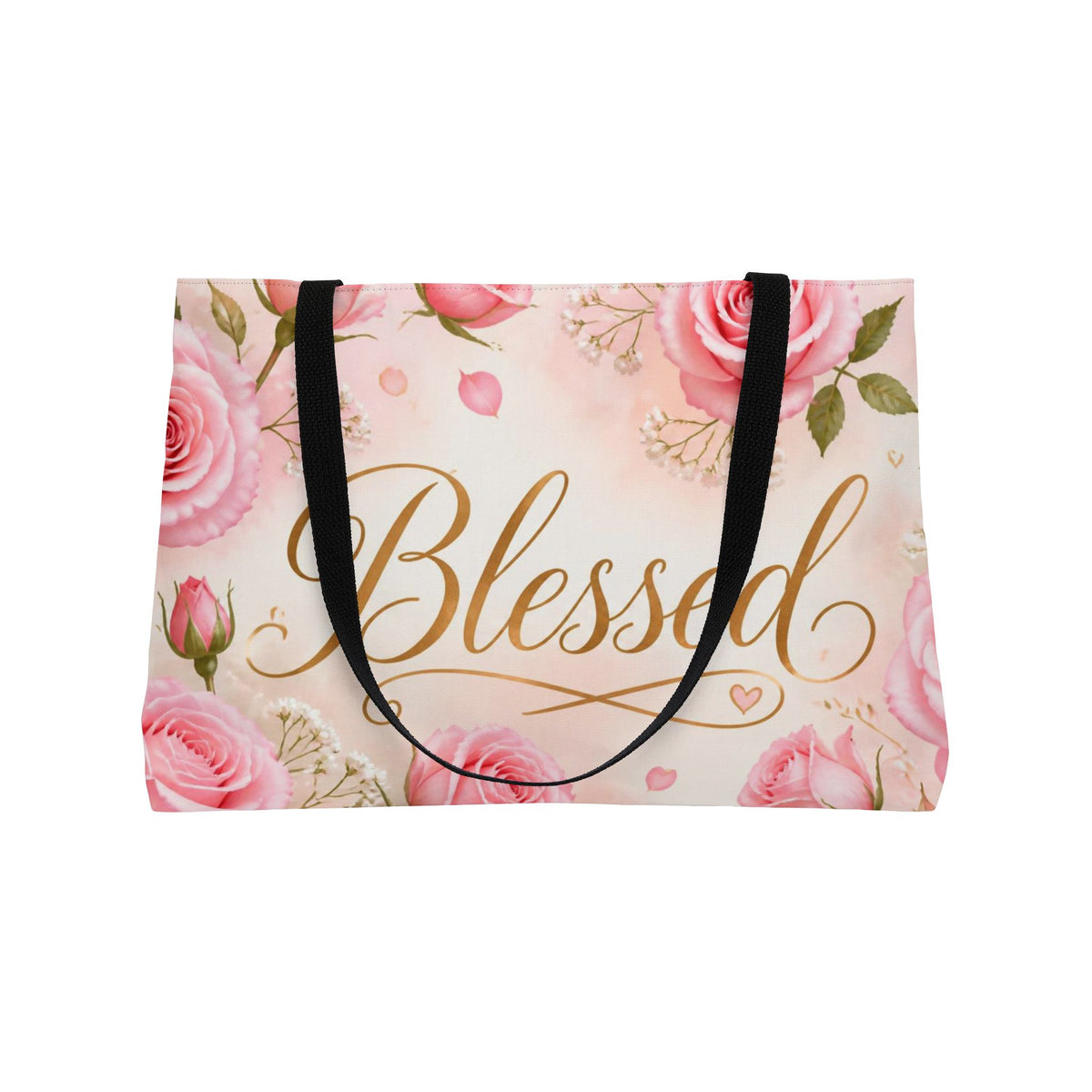 Blessed Floral Weekender Tote Bag for Christian Women, Church & Retreat Travel