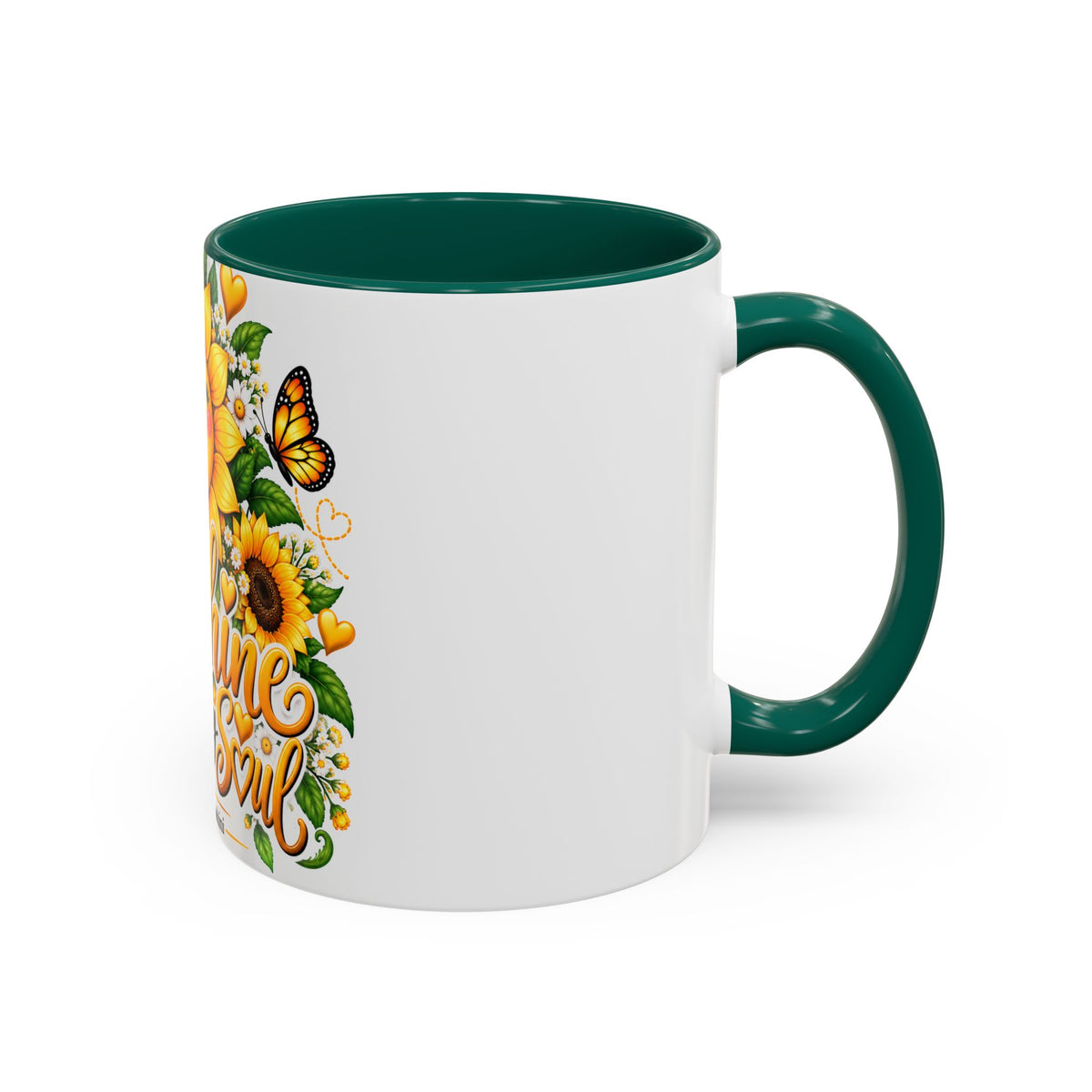 Sunshine Suits My Soul Mug — Sunflower & Butterfly Ceramic Coffee Cup (11oz/15oz)
