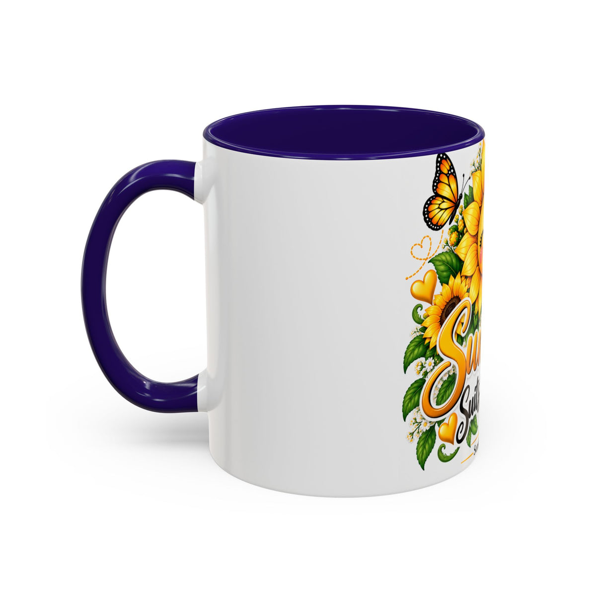 Sunshine Suits My Soul Mug — Sunflower & Butterfly Ceramic Coffee Cup (11oz/15oz)