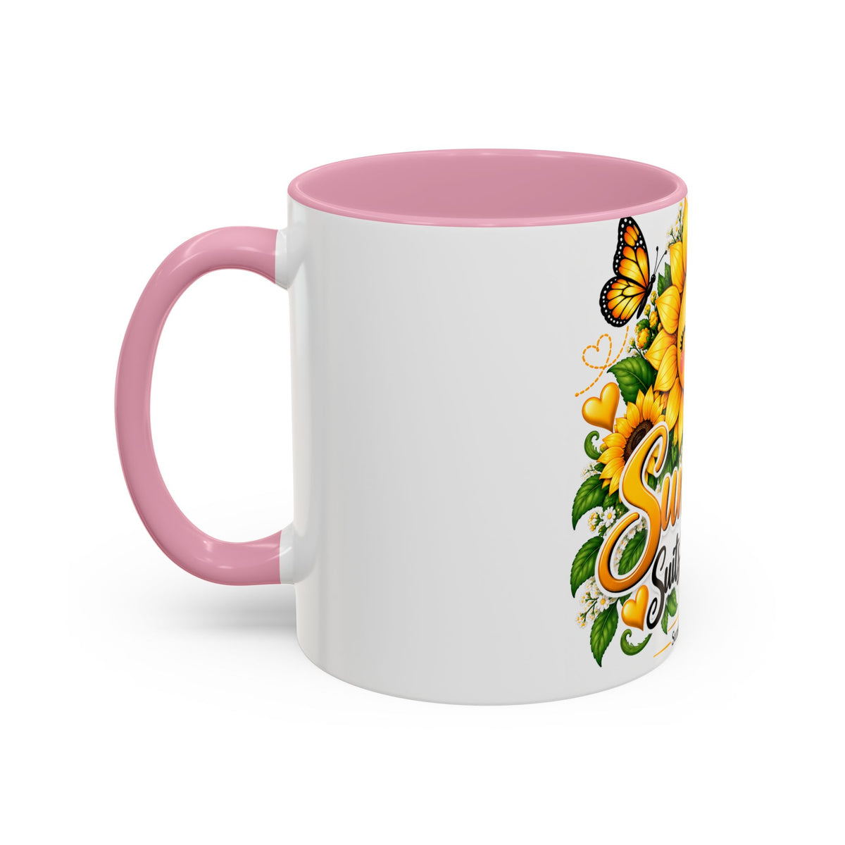 Sunshine Suits My Soul Mug — Sunflower & Butterfly Ceramic Coffee Cup (11oz/15oz)