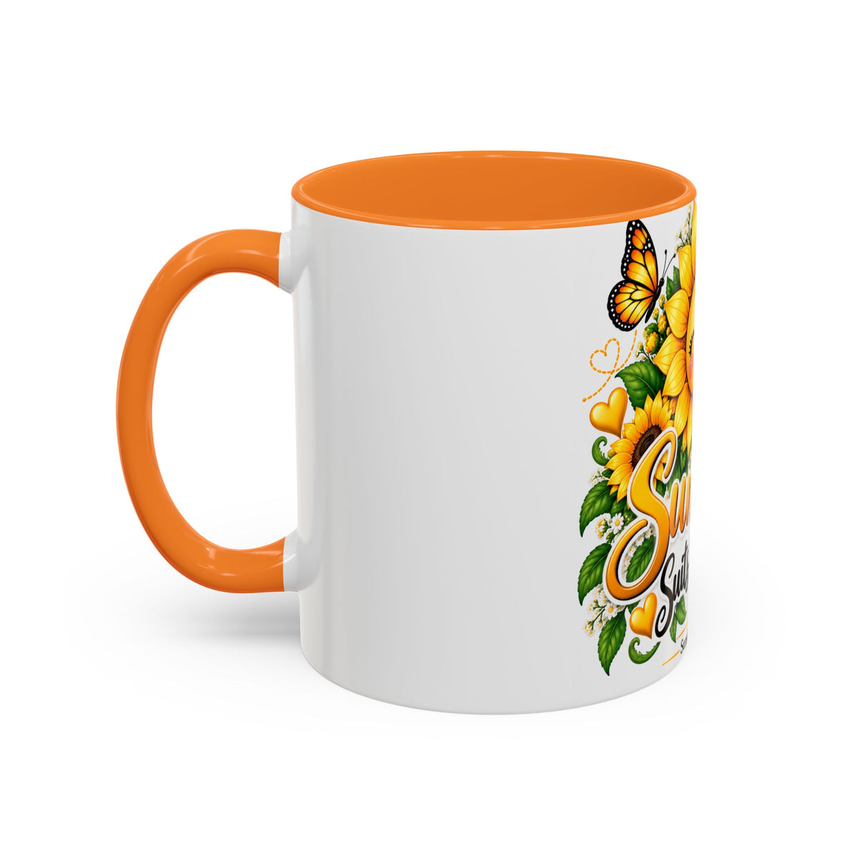 Sunshine Suits My Soul Mug — Sunflower & Butterfly Ceramic Coffee Cup (11oz/15oz)