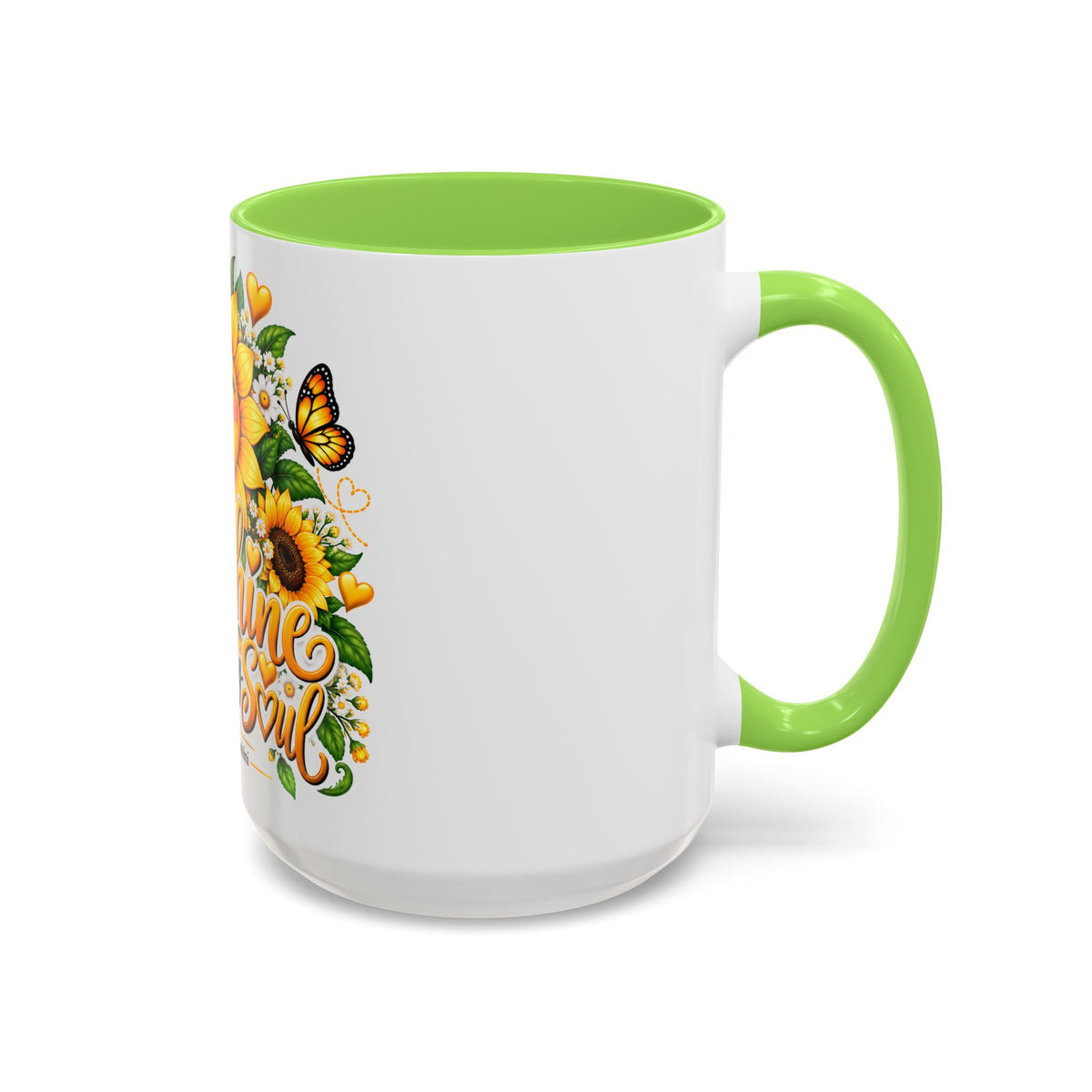 Sunshine Suits My Soul Mug — Sunflower & Butterfly Ceramic Coffee Cup (11oz/15oz)