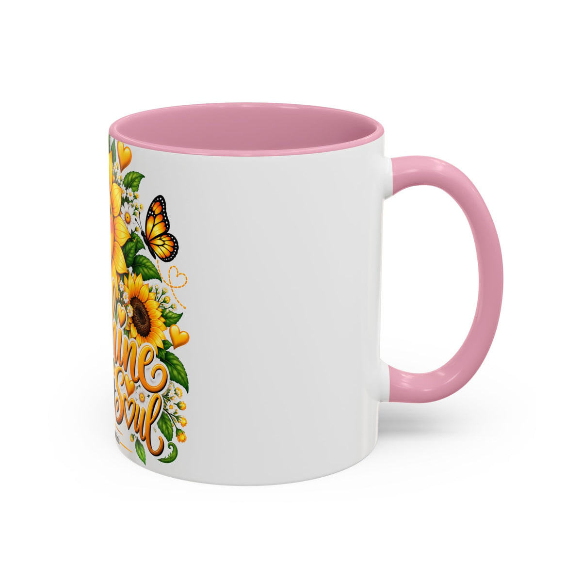 Sunshine Suits My Soul Mug — Sunflower & Butterfly Ceramic Coffee Cup (11oz/15oz)