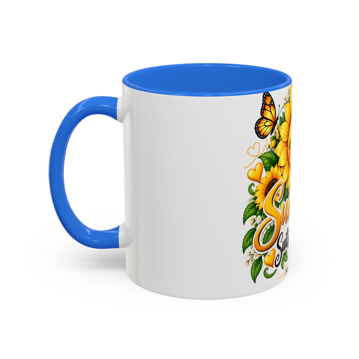 Sunshine Suits My Soul Mug — Sunflower & Butterfly Ceramic Coffee Cup (11oz/15oz)