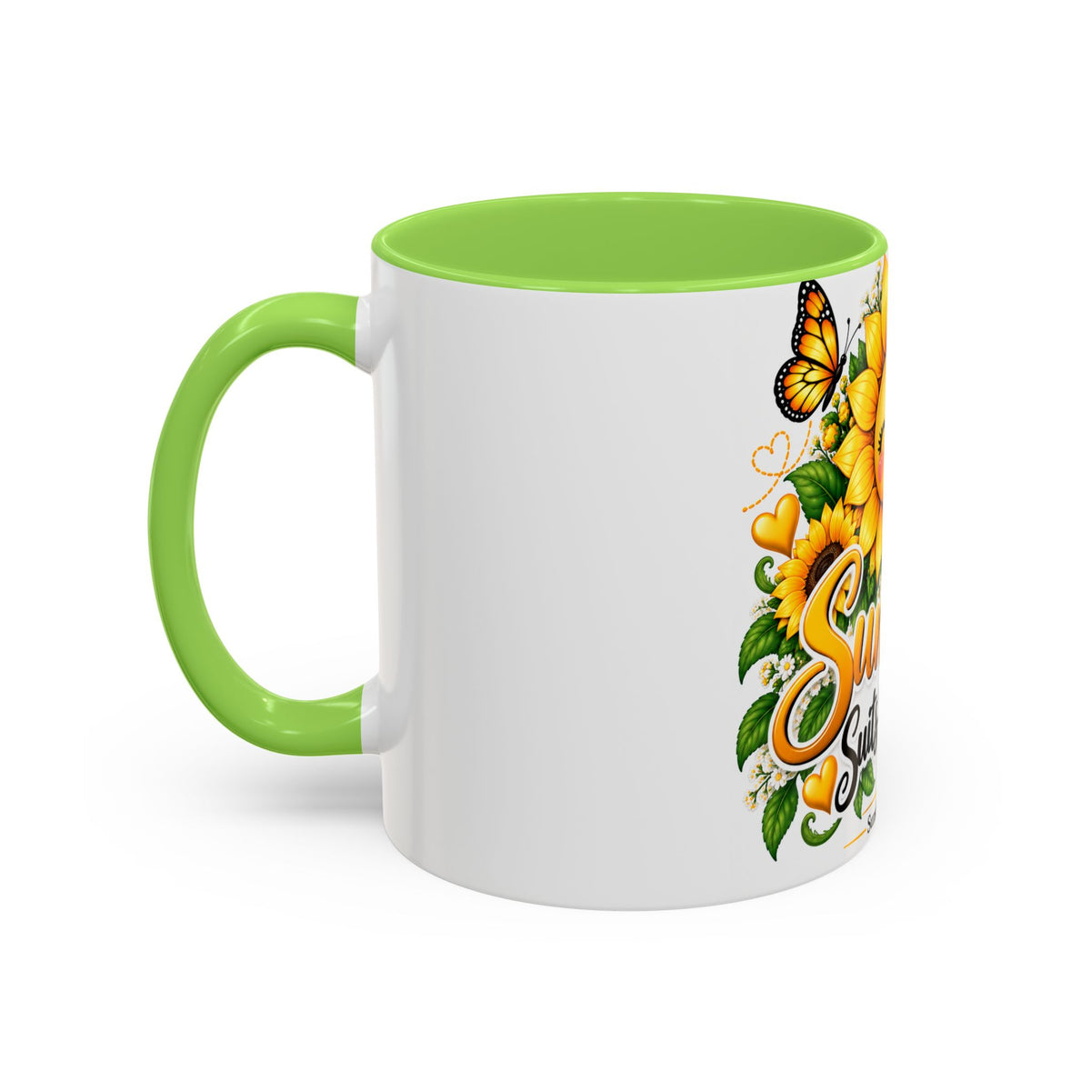 Sunshine Suits My Soul Mug — Sunflower & Butterfly Ceramic Coffee Cup (11oz/15oz)