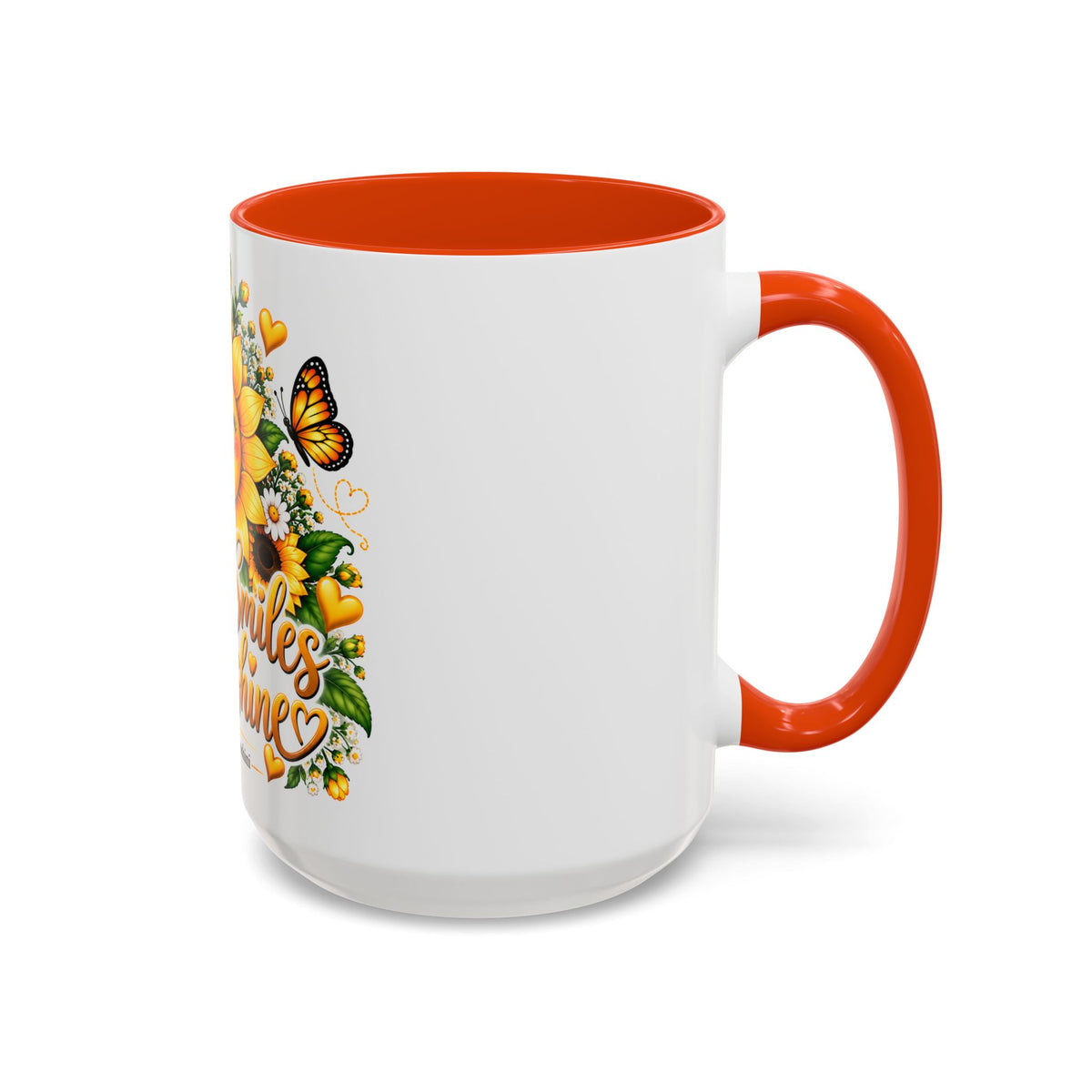 Sunflower Smiles Mug — “Scatter Smiles & Sunshine” Ceramic Coffee Cup