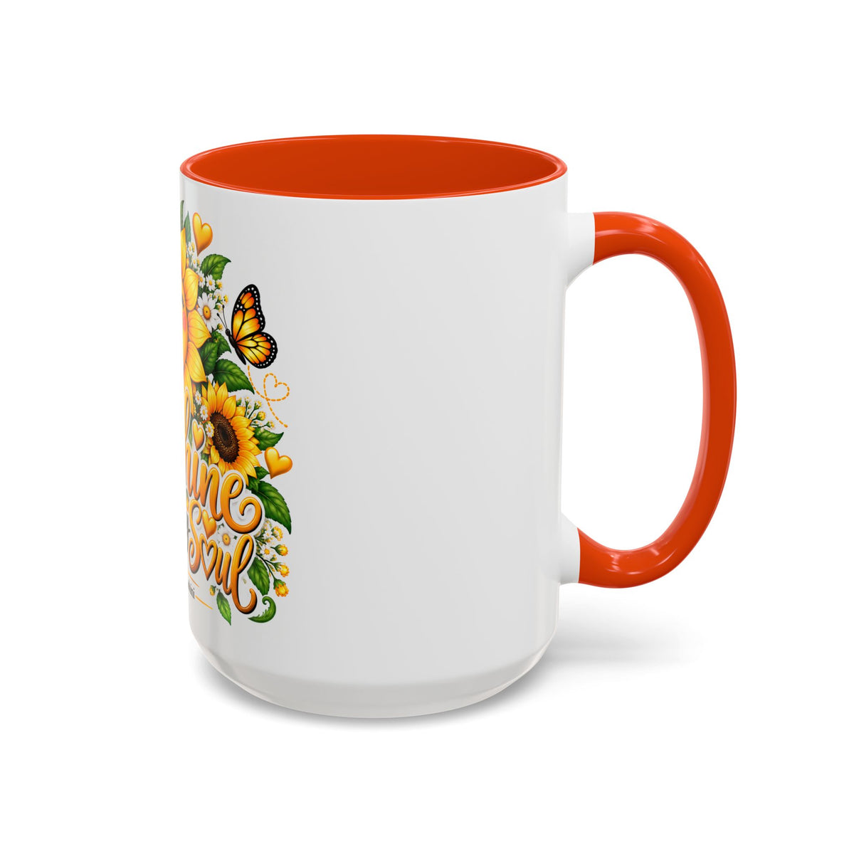 Sunshine Suits My Soul Mug — Sunflower & Butterfly Ceramic Coffee Cup (11oz/15oz)