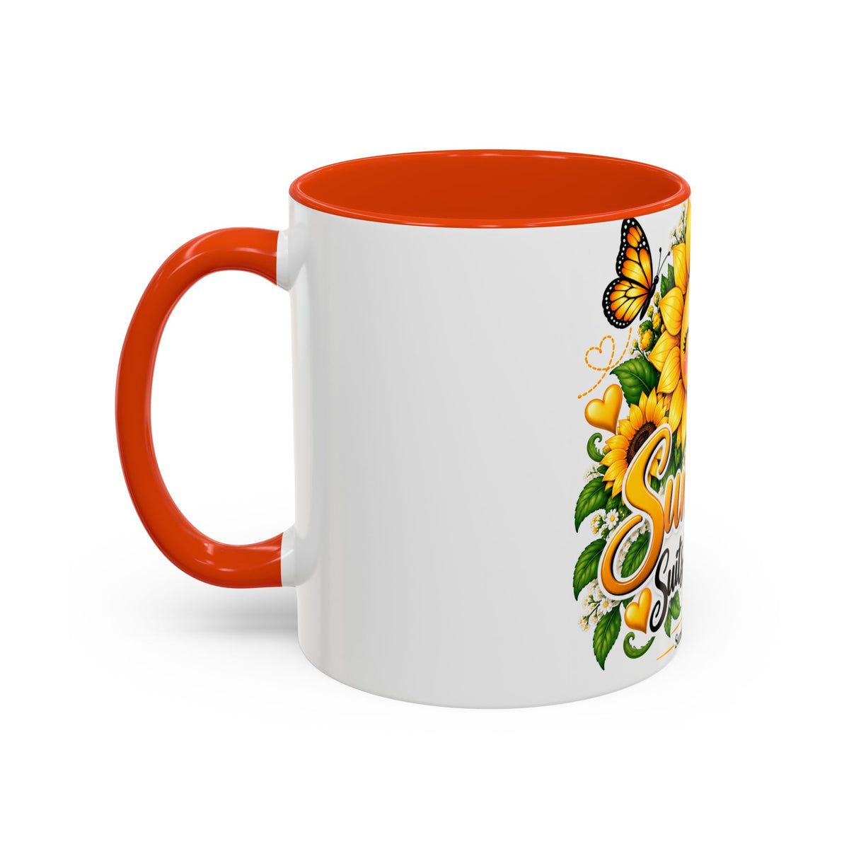 Sunshine Suits My Soul Mug — Sunflower & Butterfly Ceramic Coffee Cup (11oz/15oz)