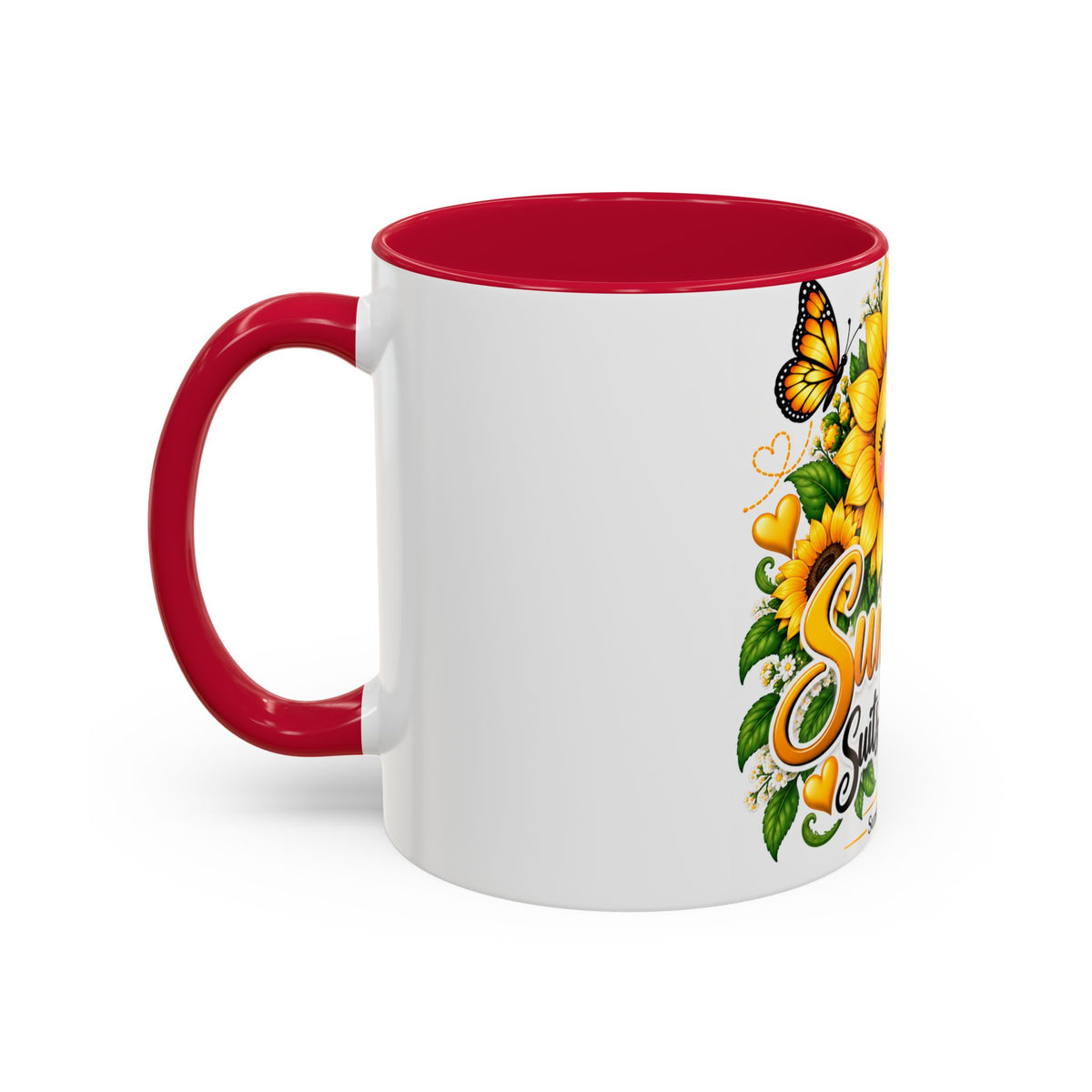 Sunshine Suits My Soul Mug — Sunflower & Butterfly Ceramic Coffee Cup (11oz/15oz)