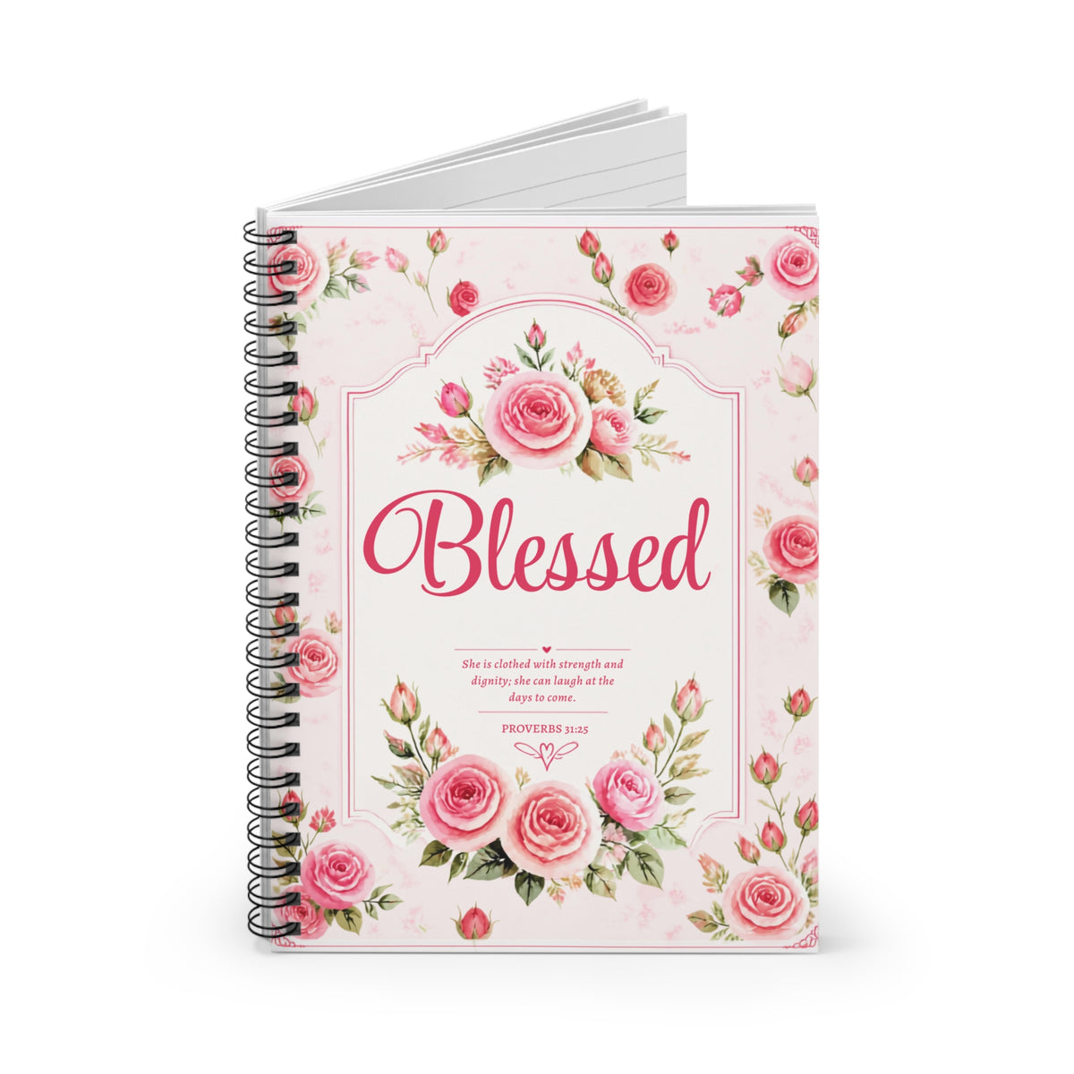 "Blessed" Lined Prayer Journal – Spiral-Bound Scripture & Quiet Time Notebook
