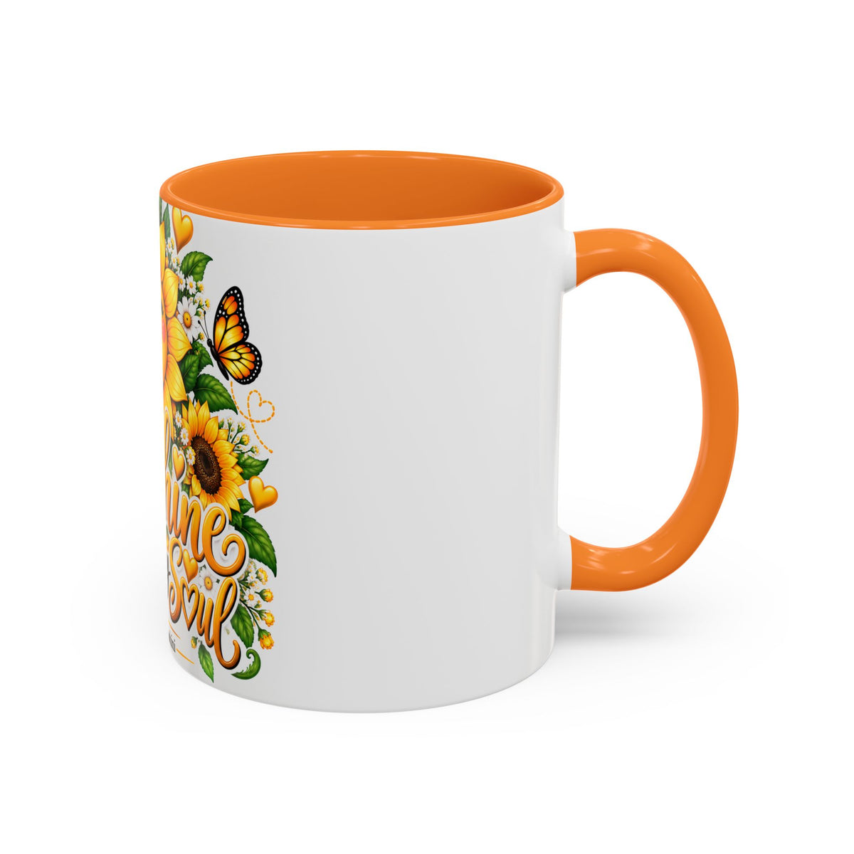 Sunshine Suits My Soul Mug — Sunflower & Butterfly Ceramic Coffee Cup (11oz/15oz)