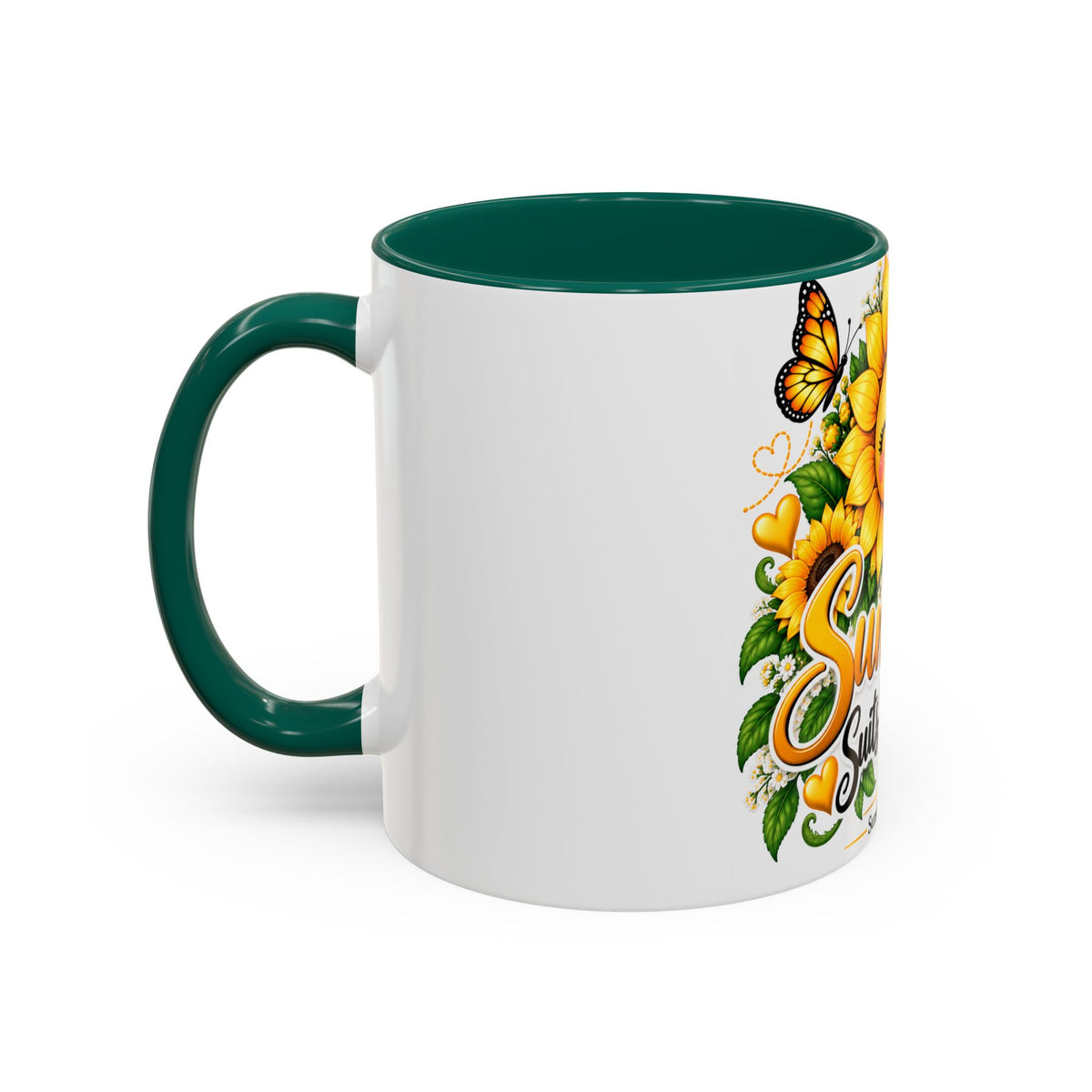 Sunshine Suits My Soul Mug — Sunflower & Butterfly Ceramic Coffee Cup (11oz/15oz)