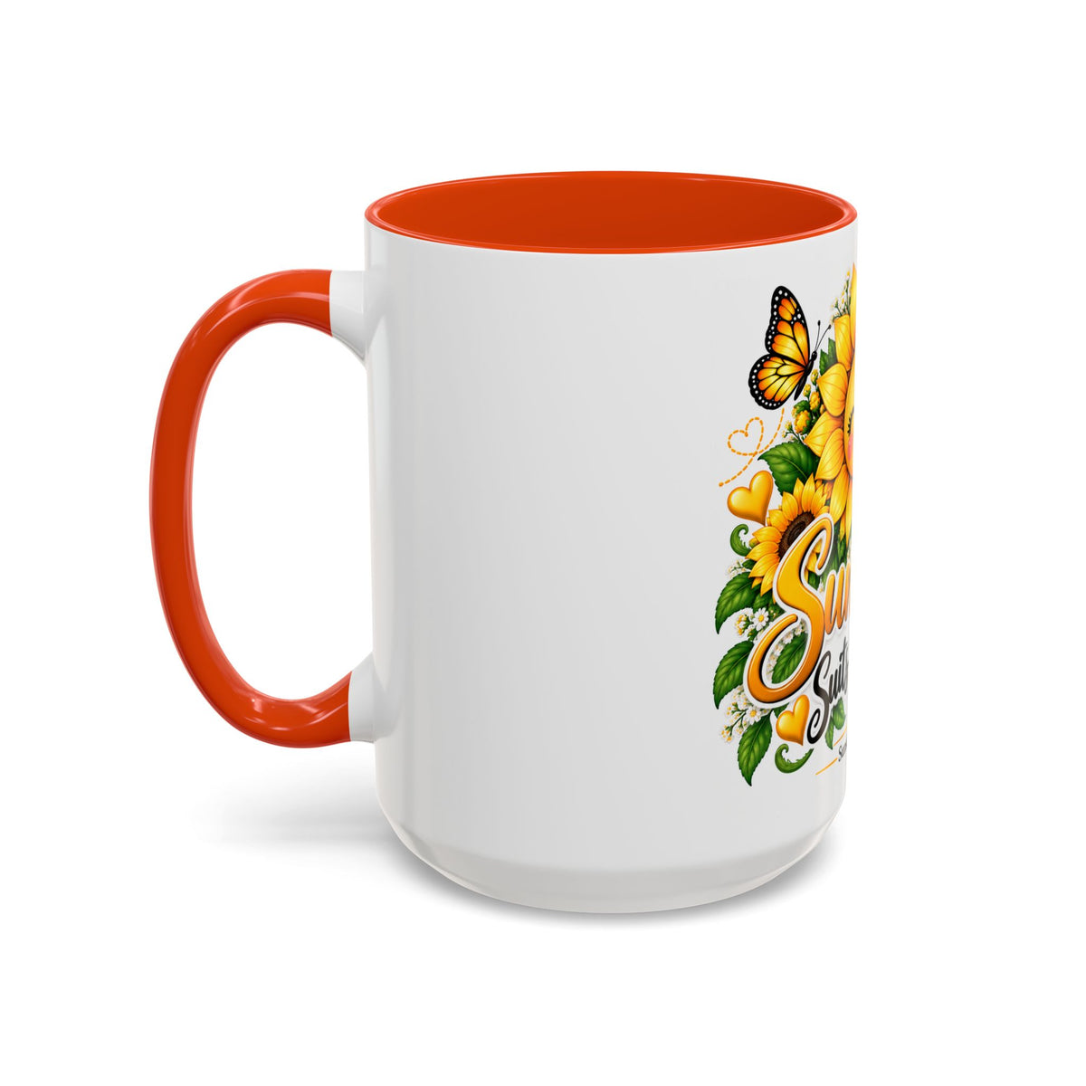 Sunshine Suits My Soul Mug — Sunflower & Butterfly Ceramic Coffee Cup (11oz/15oz)