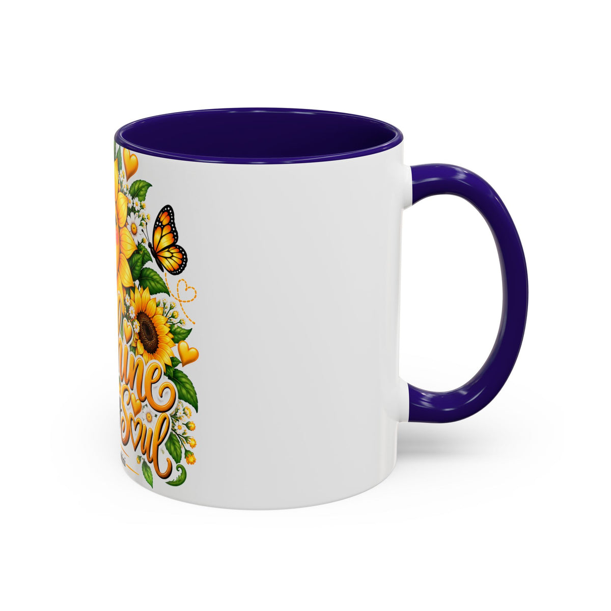 Sunshine Suits My Soul Mug — Sunflower & Butterfly Ceramic Coffee Cup (11oz/15oz)