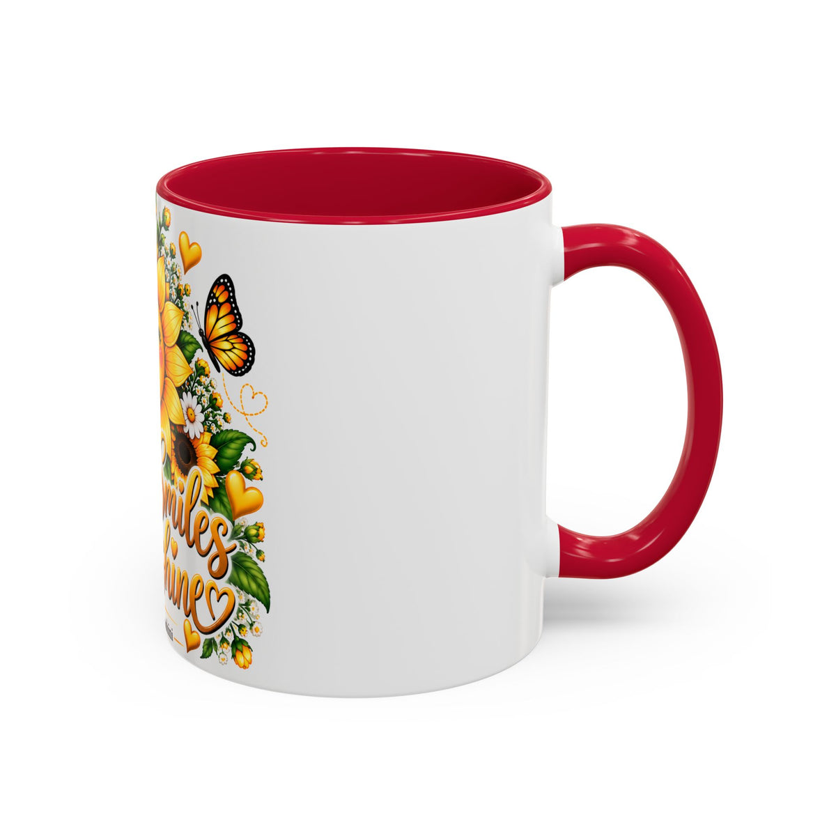 Sunflower Smiles Mug — “Scatter Smiles & Sunshine” Ceramic Coffee Cup