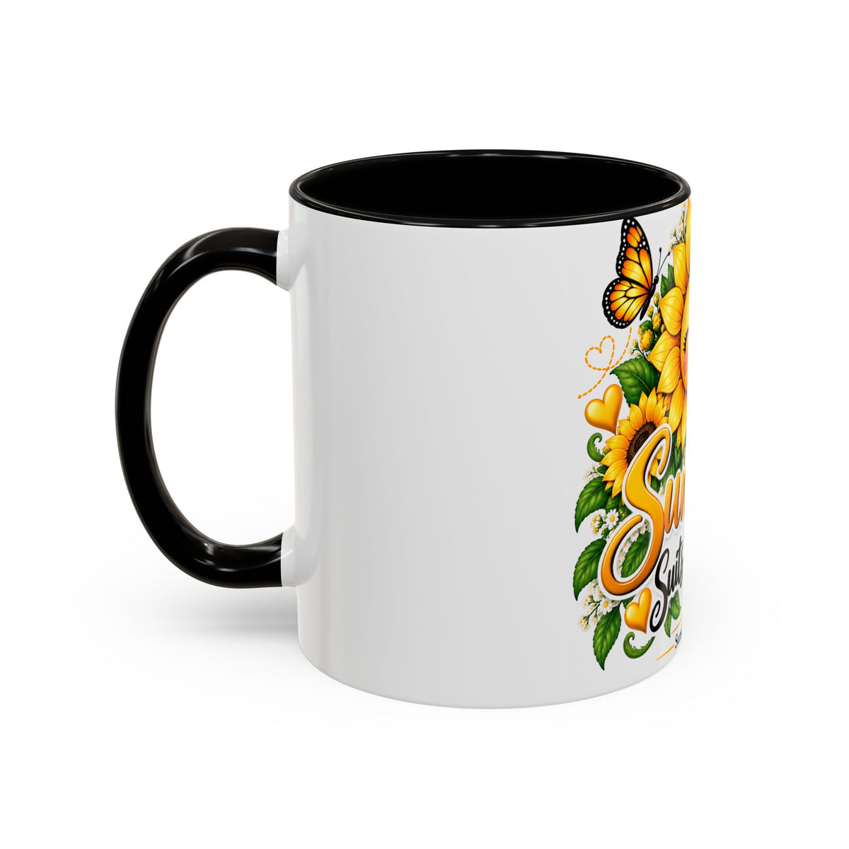 Sunshine Suits My Soul Mug — Sunflower & Butterfly Ceramic Coffee Cup (11oz/15oz)