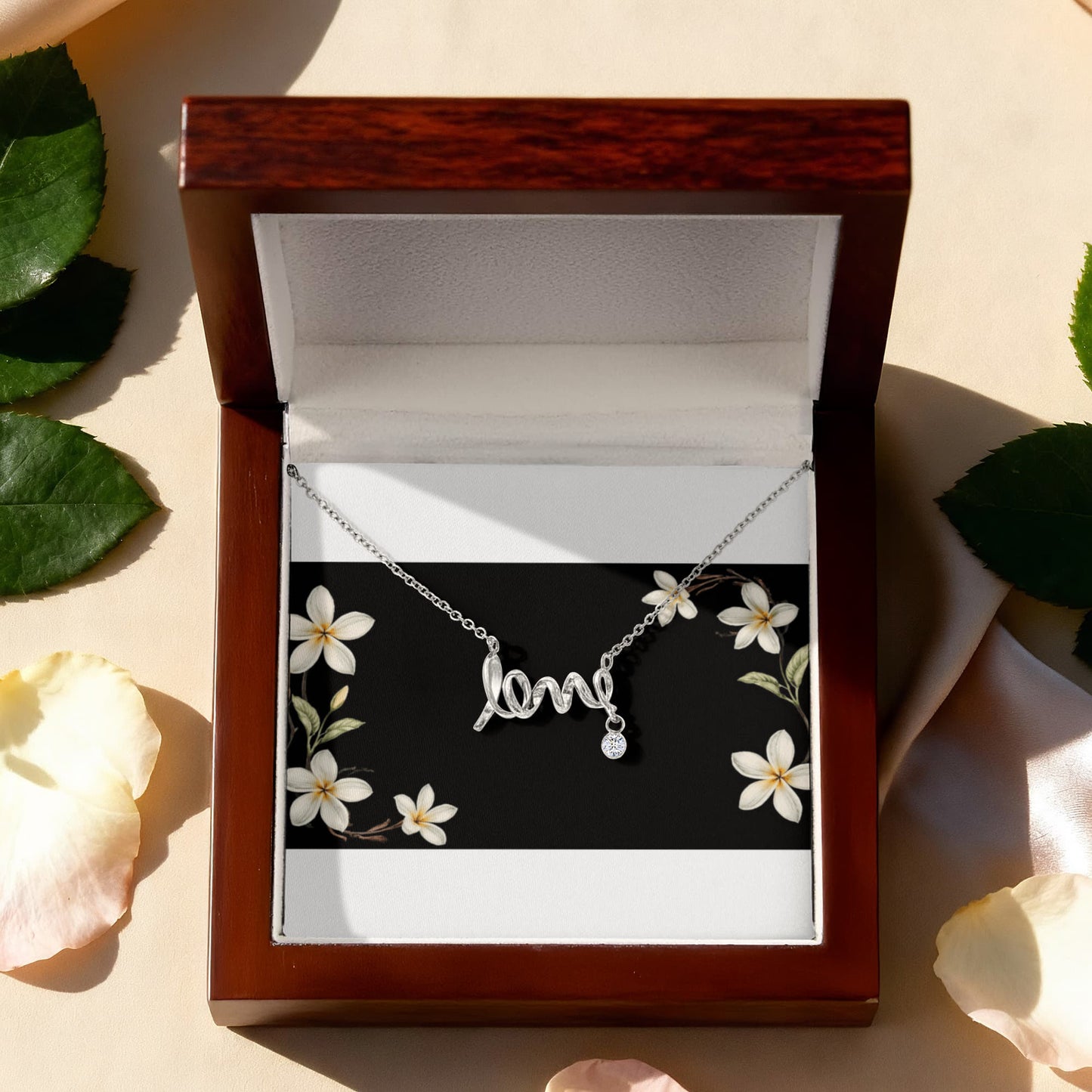 Scripted Love Necklace – Personalized Custom Name Jewelry in Elegant Cursive Font, Polished Stainless Steel or 18k Gold Finish