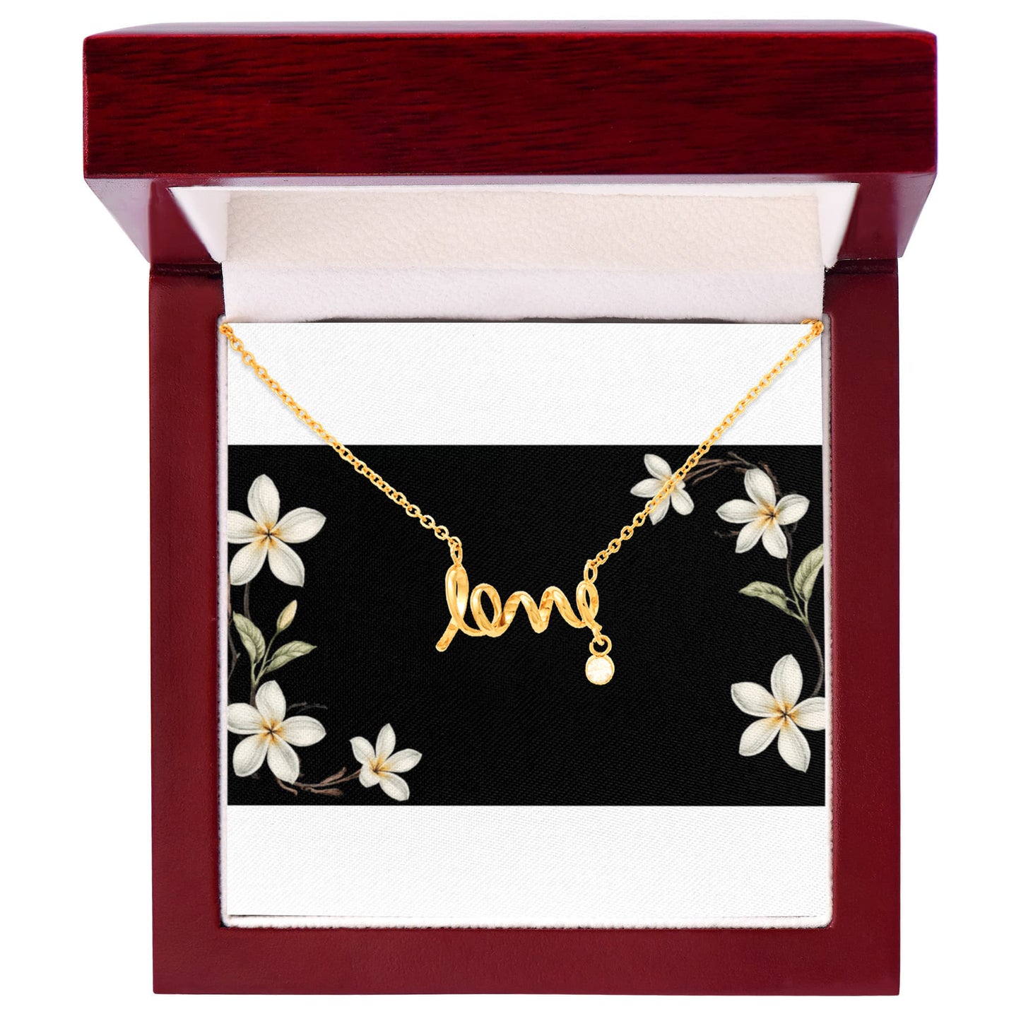 Scripted Love Necklace – Personalized Custom Name Jewelry in Elegant Cursive Font, Polished Stainless Steel or 18k Gold Finish