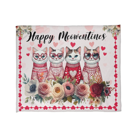 Meowentines Cat Lover Blanket – Funny & Cute Valentine's Day Gift for Cat Moms, Cat Dads & Pet Parents