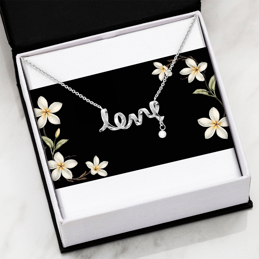 Scripted Love Necklace – Personalized Custom Name Jewelry in Elegant Cursive Font, Polished Stainless Steel or 18k Gold Finish