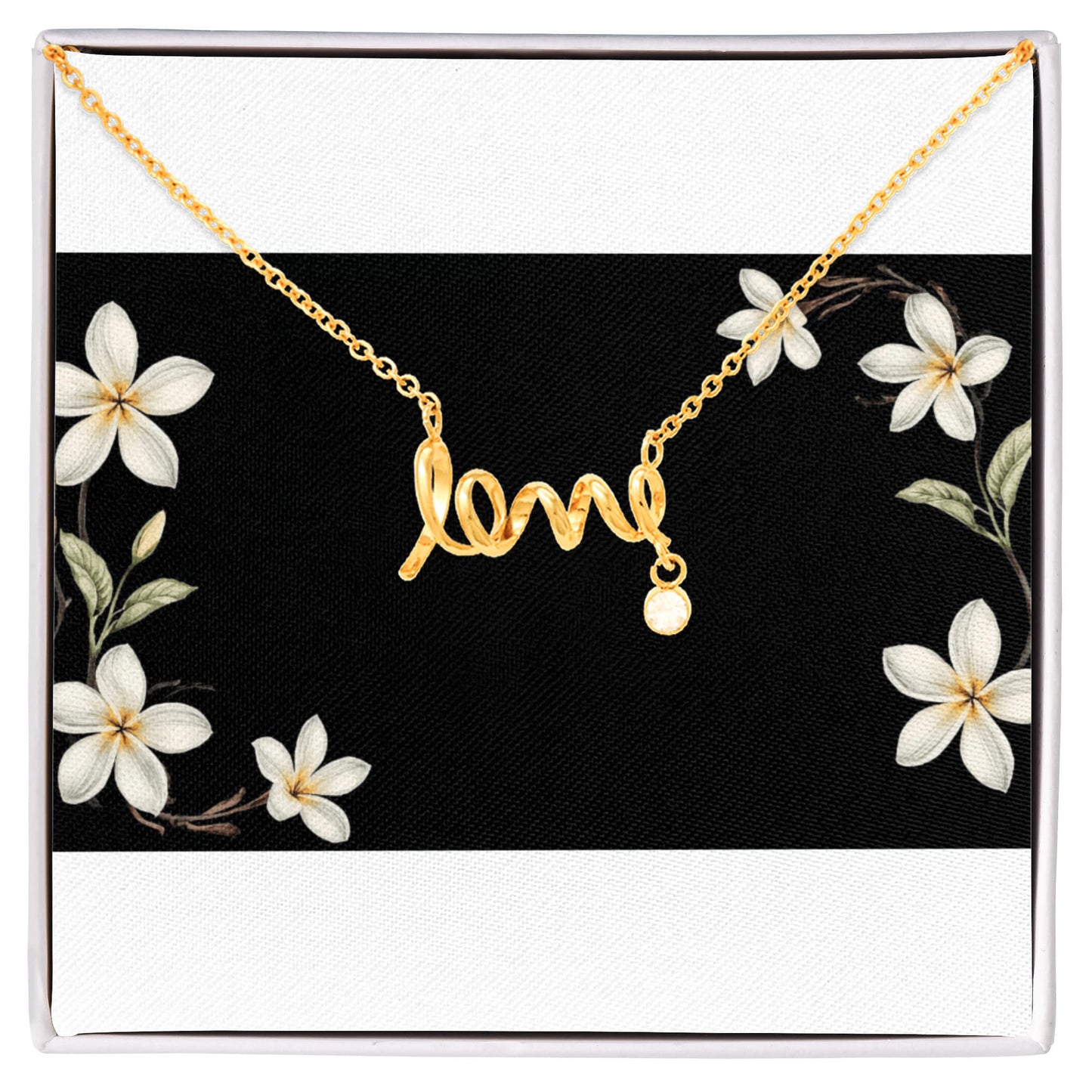 Scripted Love Necklace – Personalized Custom Name Jewelry in Elegant Cursive Font, Polished Stainless Steel or 18k Gold Finish