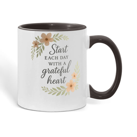 Inspirational Mug 11 oz - Start With A Grateful Heart